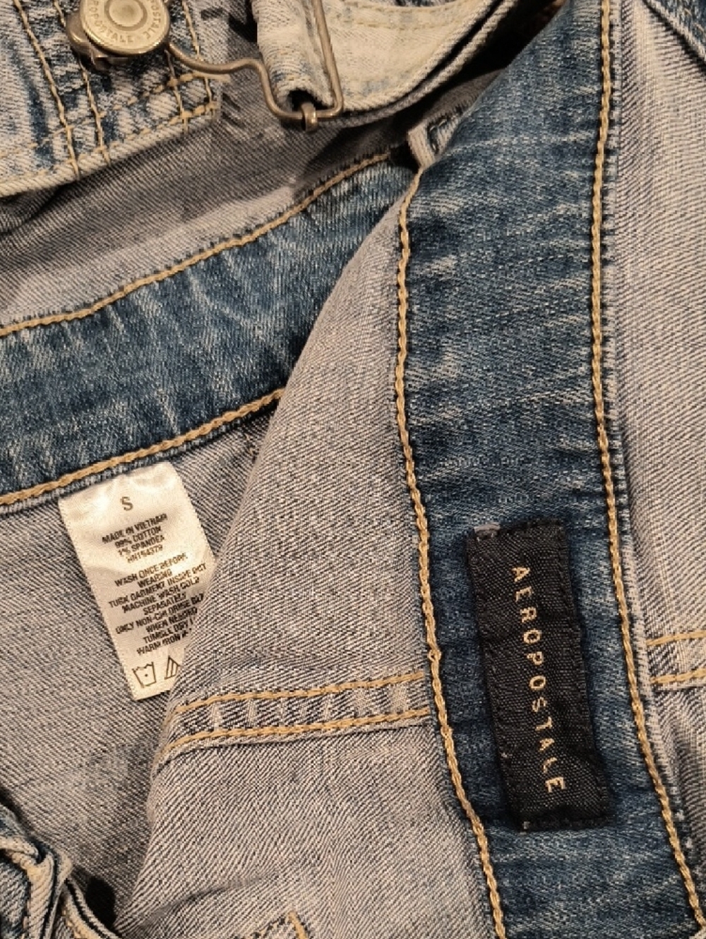 Aeropostale Light Blue Denim Shortalls - Picture 3 of 3
